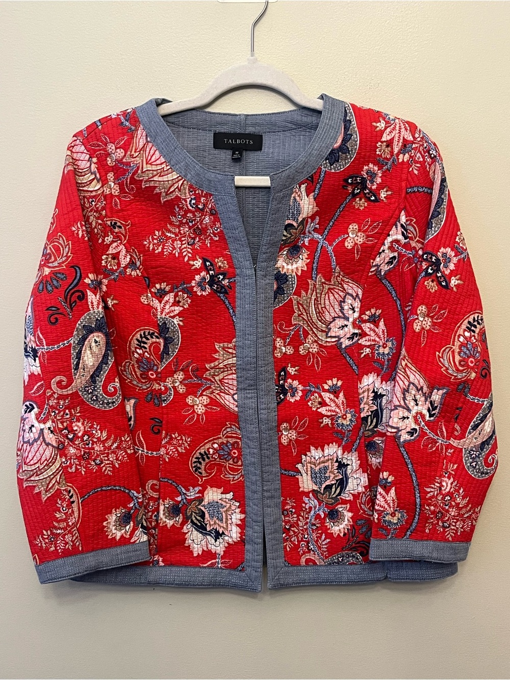 Talbots Paisley Floral Quilted Lightweight Jacket Women's Size Medium